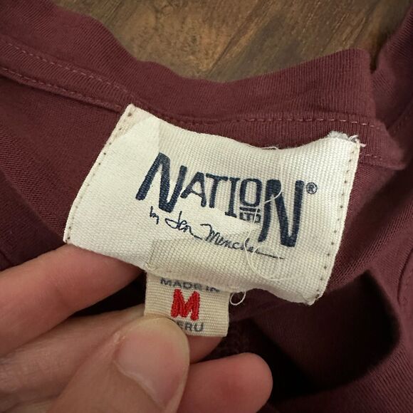 NATION LTD T-Shirt Light Pink "Lover Fighter" V-Neck SS Cotton - Picture 7 of 10